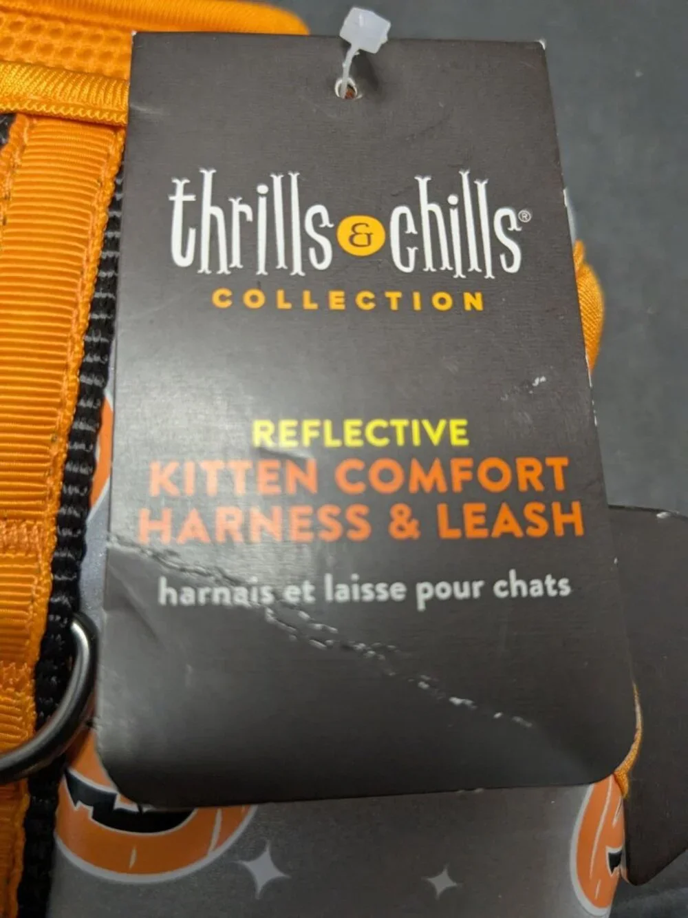 Thrills & Chills Reflective Kitten Harness & Leash Pumpkin Halloween Theme